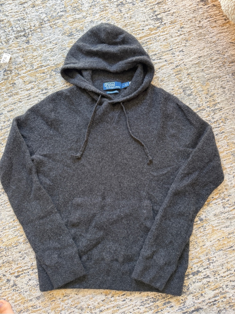 Polo by Ralph Lauren Charcoal Hooded 100% Cashmere Sweater size M